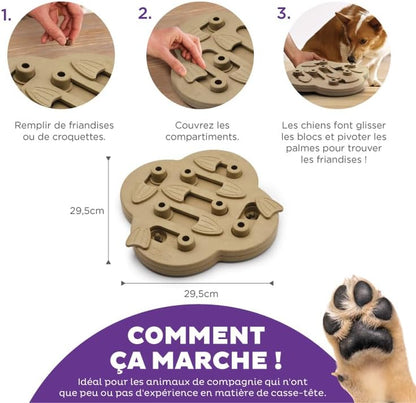Nina Ottosson De Puzzle Pour Chien Dog Hide N' Slide - Interactif/À Friandises - Marron Clair