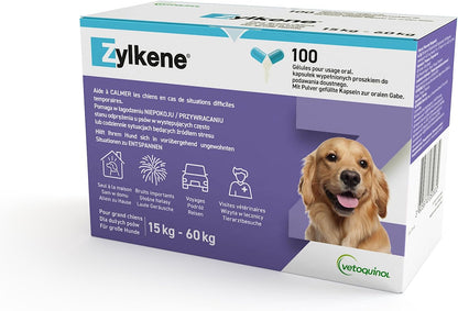Zylkene 450 Mg - 50 Gélules (5 X 10 Gélules) - Complément Alimentaire Pour Chien Qui Aide À Gérer L'Anxiété Et Les Situations Stressantes