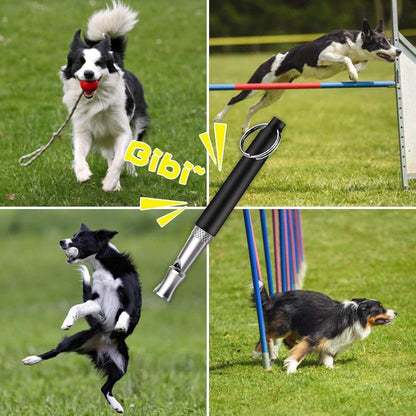 Sifflet À Ultrasons Pour Chien - Haute Fréquence - Silencieux - Fréquence Réglable - Convient À La Plupart Des Races - Noir
