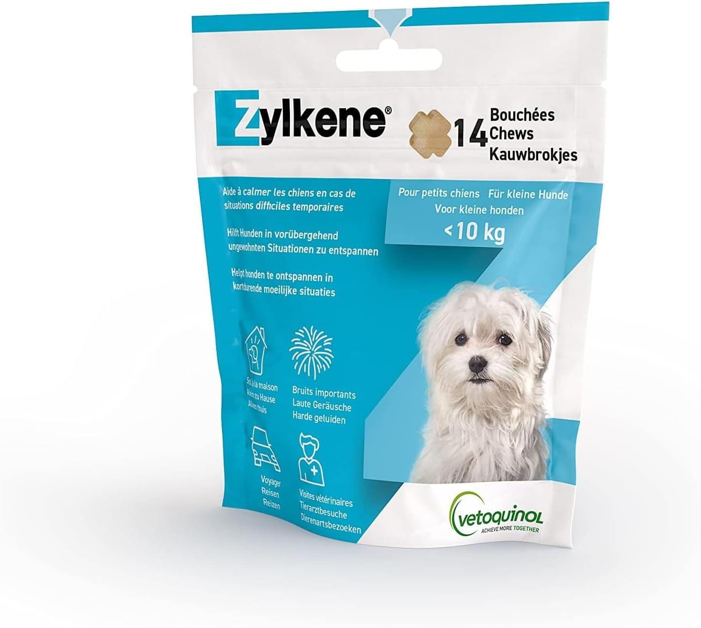 Vetoquinol Zylkene Chews 75 Mg | Lot De 2 Paquets De 14 Boulettes | Complément Alimentaire Pour Chiens Et Chats | plus De Bien-Être Dans Des Situations Inhabituelles