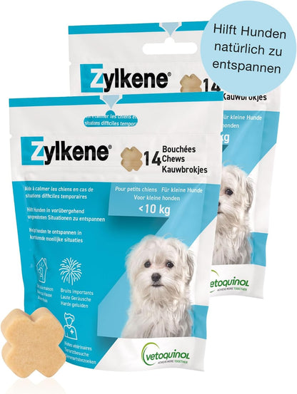 Vetoquinol Zylkene Chews 75 Mg | Lot De 2 Paquets De 14 Boulettes | Complément Alimentaire Pour Chiens Et Chats | plus De Bien-Être Dans Des Situations Inhabituelles