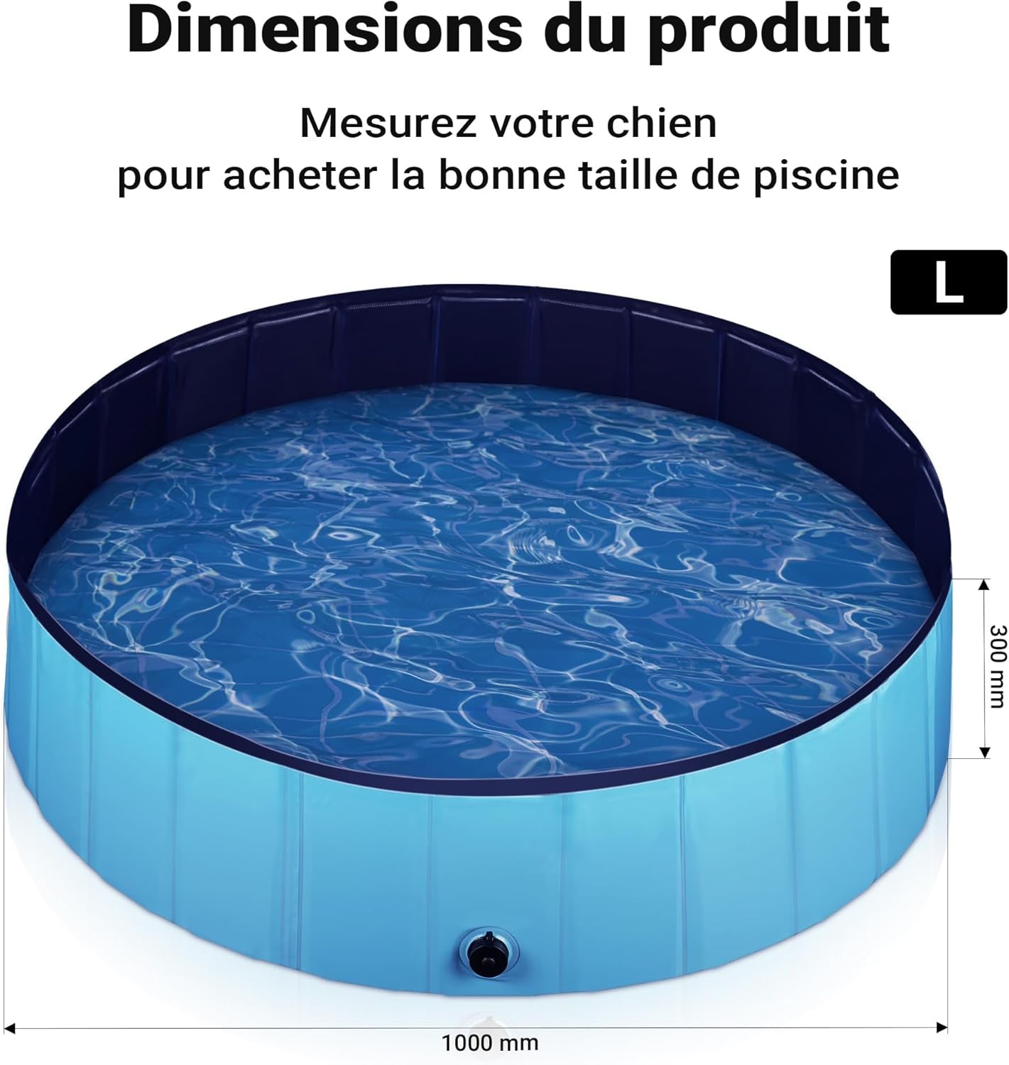 Fudajo Piscine Pour Chien – Ø 100 Cm, Hauteur 30 Cm – Pliable, En PVC – Piscinette Pataugeoire Baignoire Pliable Pour Animaux De Compagnie