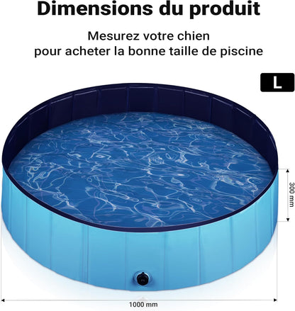 Fudajo Piscine Pour Chien – Ø 100 Cm, Hauteur 30 Cm – Pliable, En PVC – Piscinette Pataugeoire Baignoire Pliable Pour Animaux De Compagnie