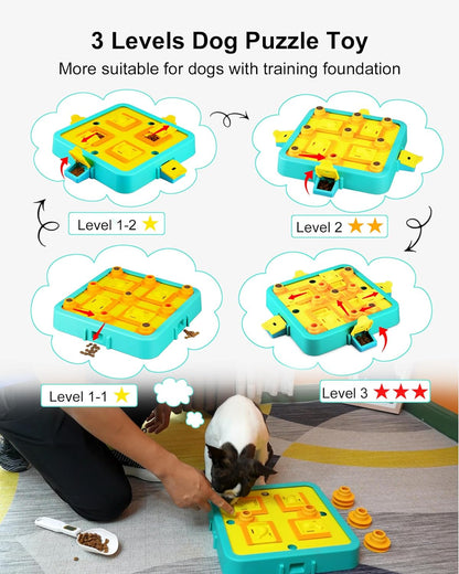 Jouet Chien Occupation, Jouet Interactif Chien Pour L'Entraînement Du QI, Stimulation Du Cerveau, Puzzle Pour Chien Pour Chiens De Petite, Moyenne Et Grande (Niveau 3 En 1)