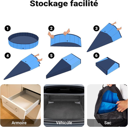 Fudajo Piscine Pour Chien – Ø 100 Cm, Hauteur 30 Cm – Pliable, En PVC – Piscinette Pataugeoire Baignoire Pliable Pour Animaux De Compagnie
