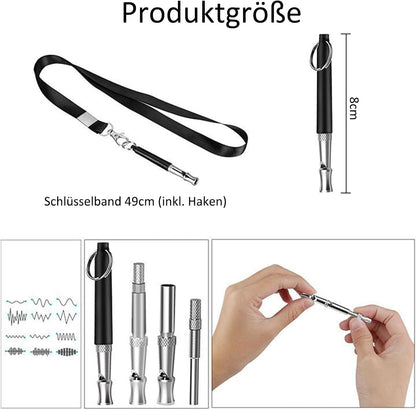 Sifflet À Ultrasons Pour Chien - Haute Fréquence - Silencieux - Fréquence Réglable - Convient À La Plupart Des Races - Noir