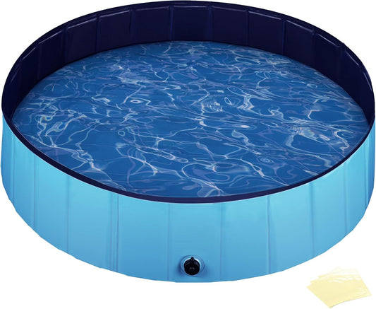 Fudajo Piscine Pour Chien – Ø 100 Cm, Hauteur 30 Cm – Pliable, En PVC – Piscinette Pataugeoire Baignoire Pliable Pour Animaux De Compagnie
