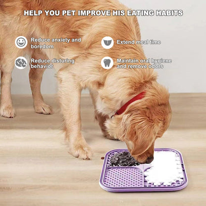 Lesipee Lot De 2 Tapis À Lécher Pour Chiens Et Chats - Jouet Apaisant Pour Soulager L'Anxiété - Pour Le Beurre, Le Yaourt, Les Cacahuètes, Le Bain, Le Toilettage - Cyan Et Violet