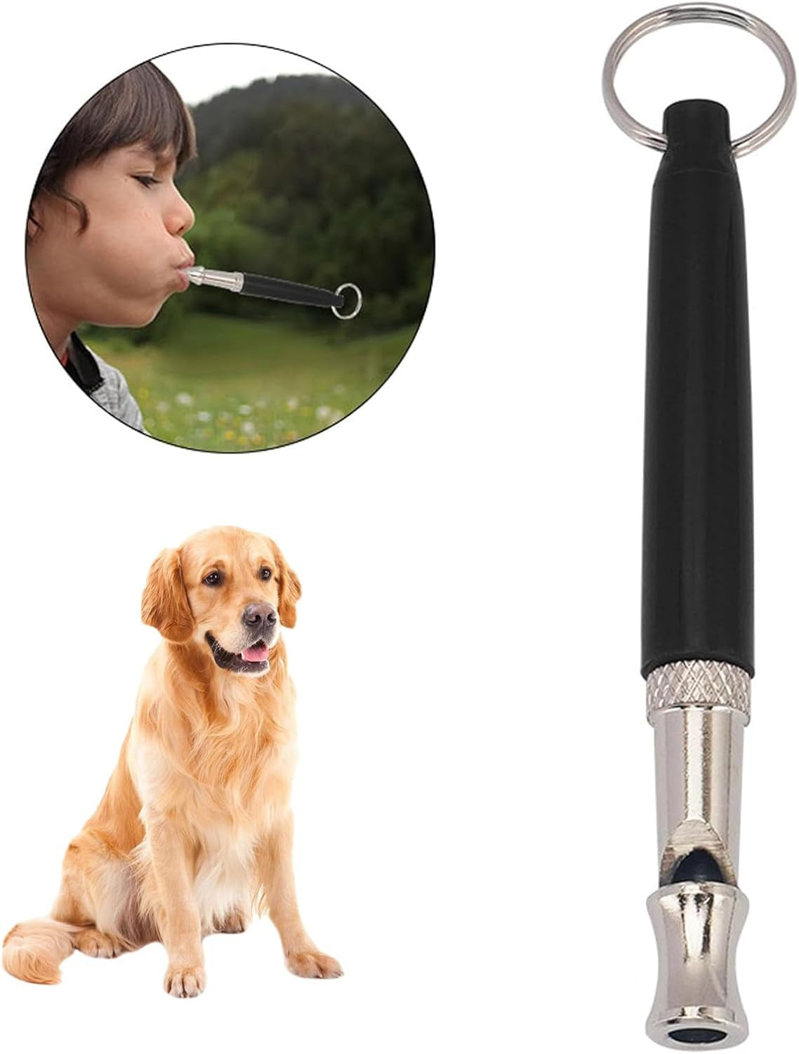 Sifflet À Ultrasons Pour Chien - Haute Fréquence - Silencieux - Fréquence Réglable - Convient À La Plupart Des Races - Noir